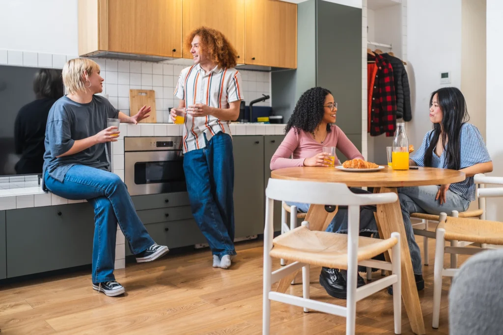 young multiethnic friends enjoying breakfast and c 2025 08 25 09 56 50 utc